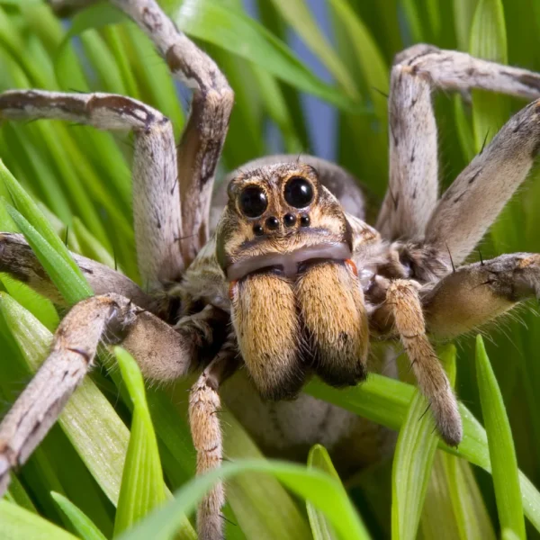 Wolf spider in grass