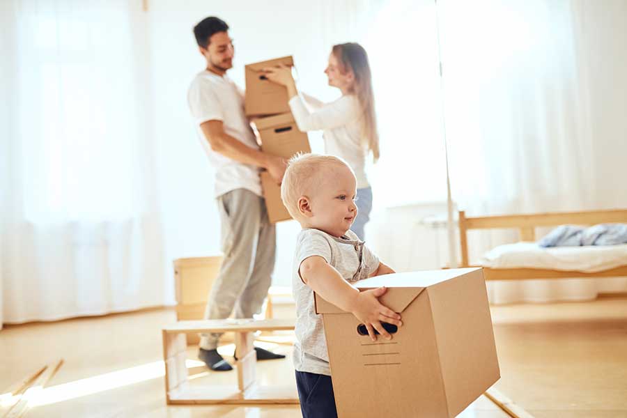 Family moving boxes in Florida | Florida Pest Control