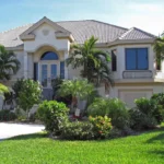 Florida home and front garden on sunny day