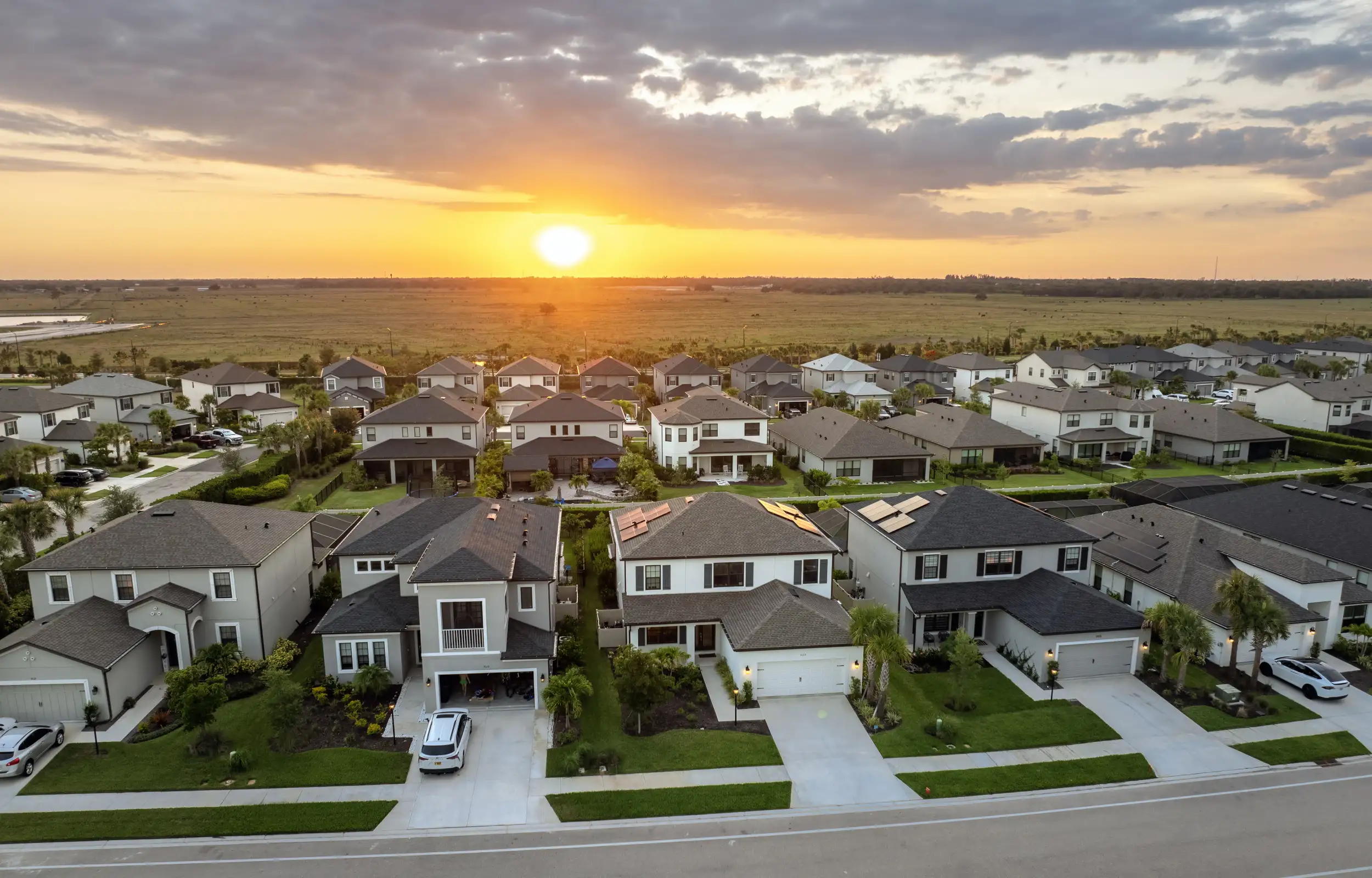 row of suburb houses in florida