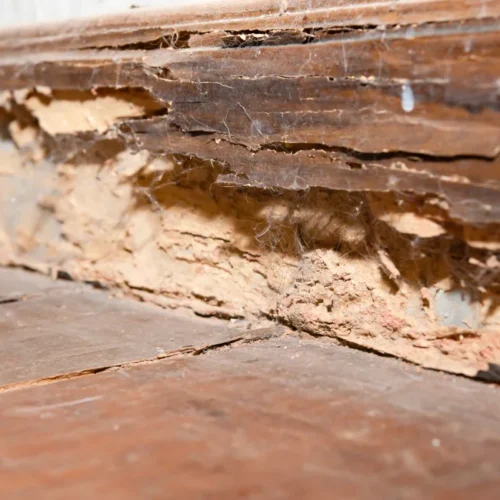 termites eat wood flat surfaces with cracks