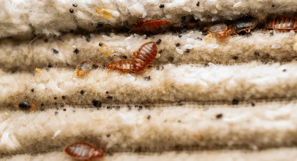 Bed bugs and droppings