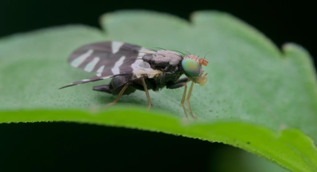 Fruit fly on a leaf