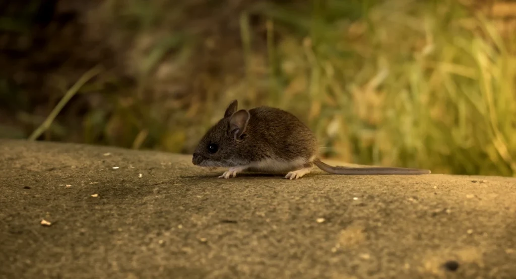 A field (deer) mouse outdoors