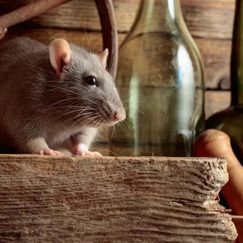 Mouse on a pantry shelf