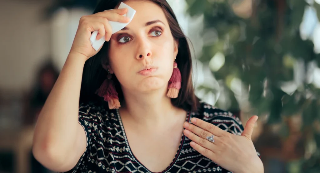 The heat and humidity take a woman by surprise
