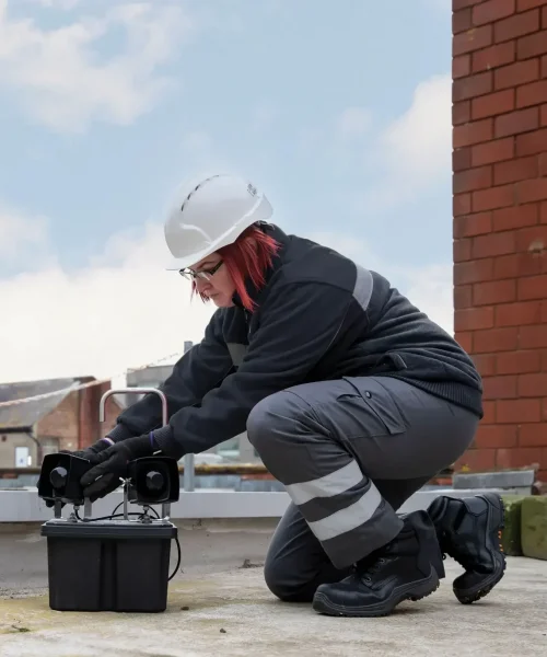 colleague installing BirdAlert on room