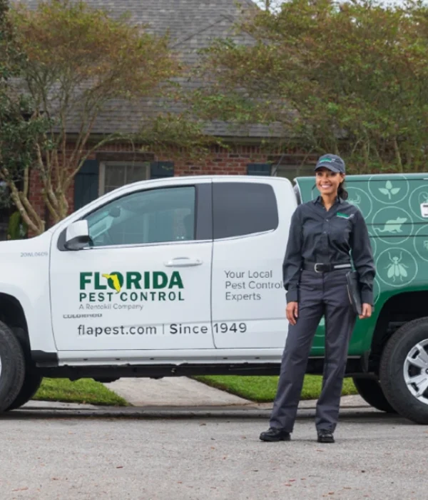 fla tech standing in front of truck